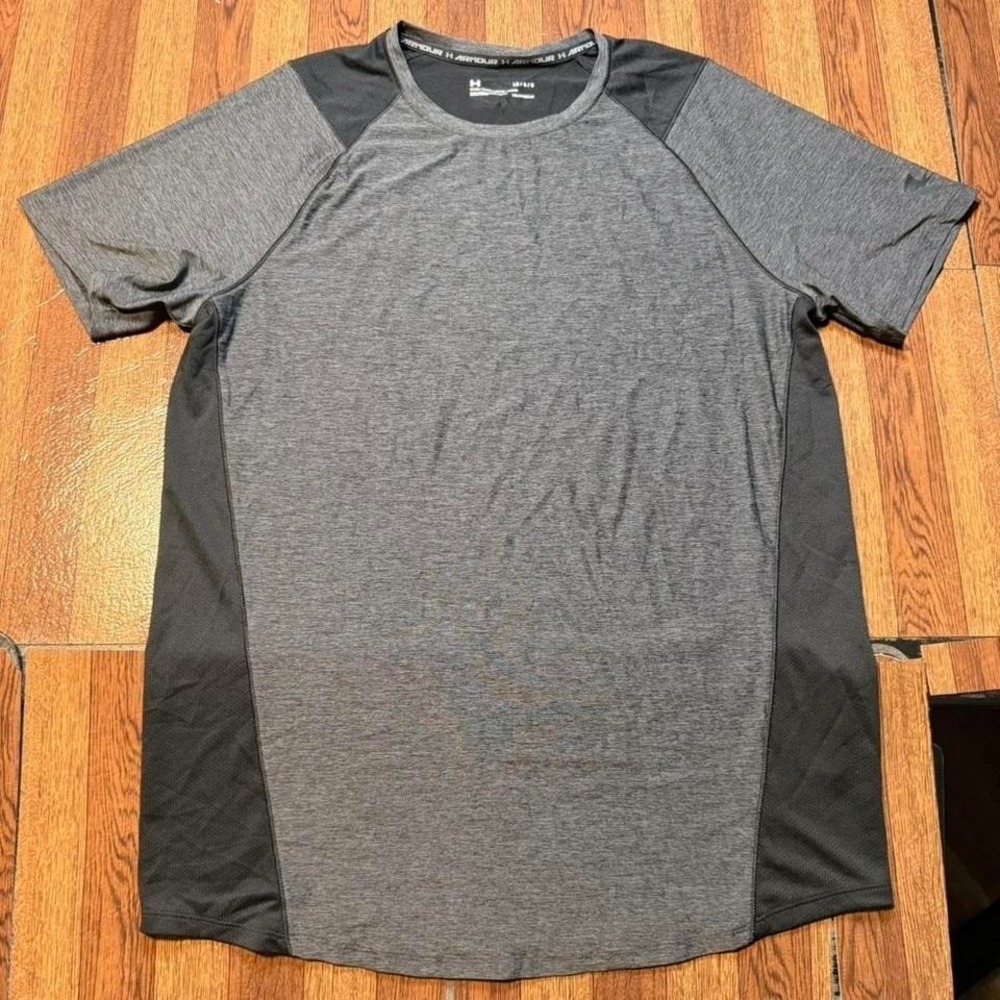Under Armour Black Heat Tech Retro Sportswear Fitted Running Shirt Large